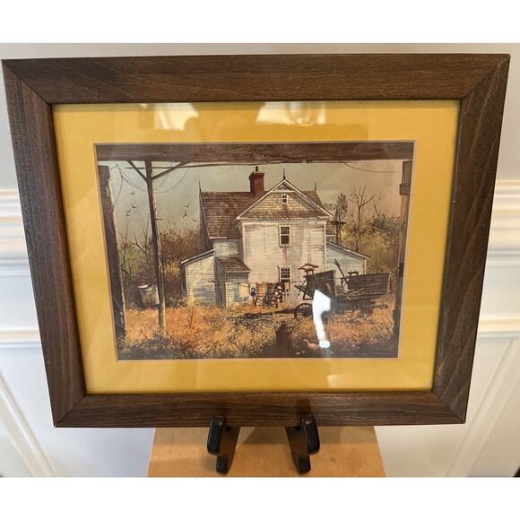 Frank M Hamilton Vintage Farmhouse Print Framed Wall Art 9x11” Transart - Picture 2 of 6